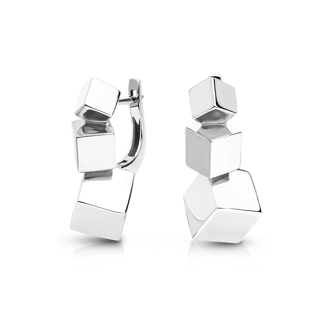 Серьги из белого золота CUBE